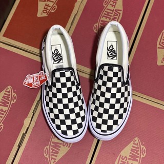 Vans Checkerboard Slip-On แวนส์ลายตาราง (แถมกล่อง) ✅จ่ายเงินปลายทางได้