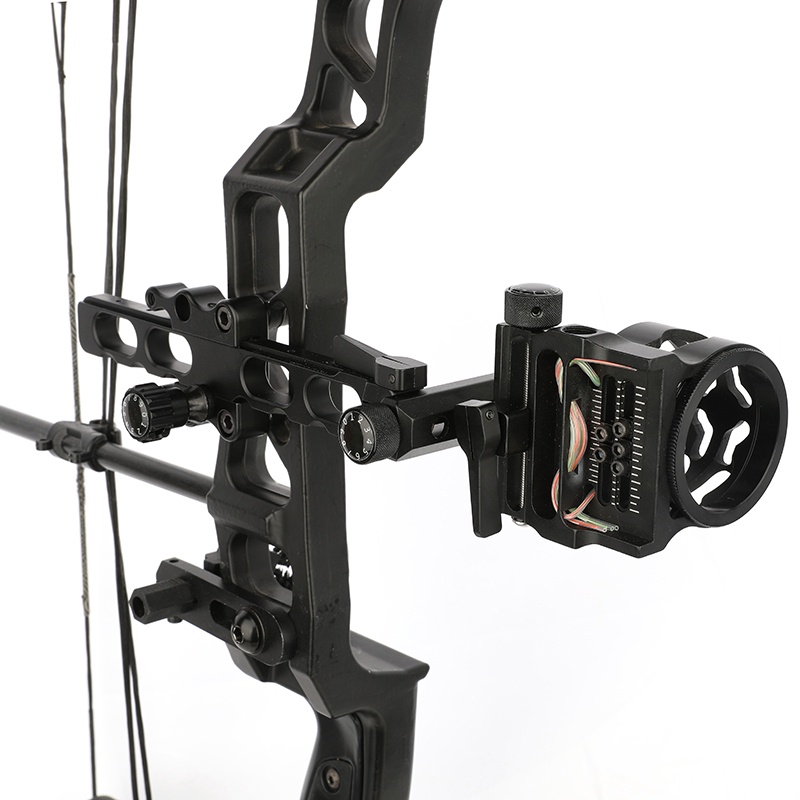 5 Pin Compound Bow Sight แถบสั้นสีดำยาว Rod กีฬากลางแจ้งธนูล่าสัตว์การ ...
