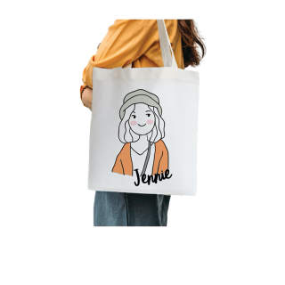 กระเป๋าผ้า ถุงผ้า เติมชื่อได้ Name Bags Collection Minimal Girl