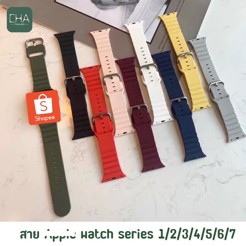 ภาพหน้าปกสินค้าnim สาย watch งานใหม่ งานดี สําหรับ Watch สาย สีมาใหม่ series 8 7 6 SE 5 4 3 2 1 สายนาฬิกา smart watch จากร้าน cha_thailand บน Shopee