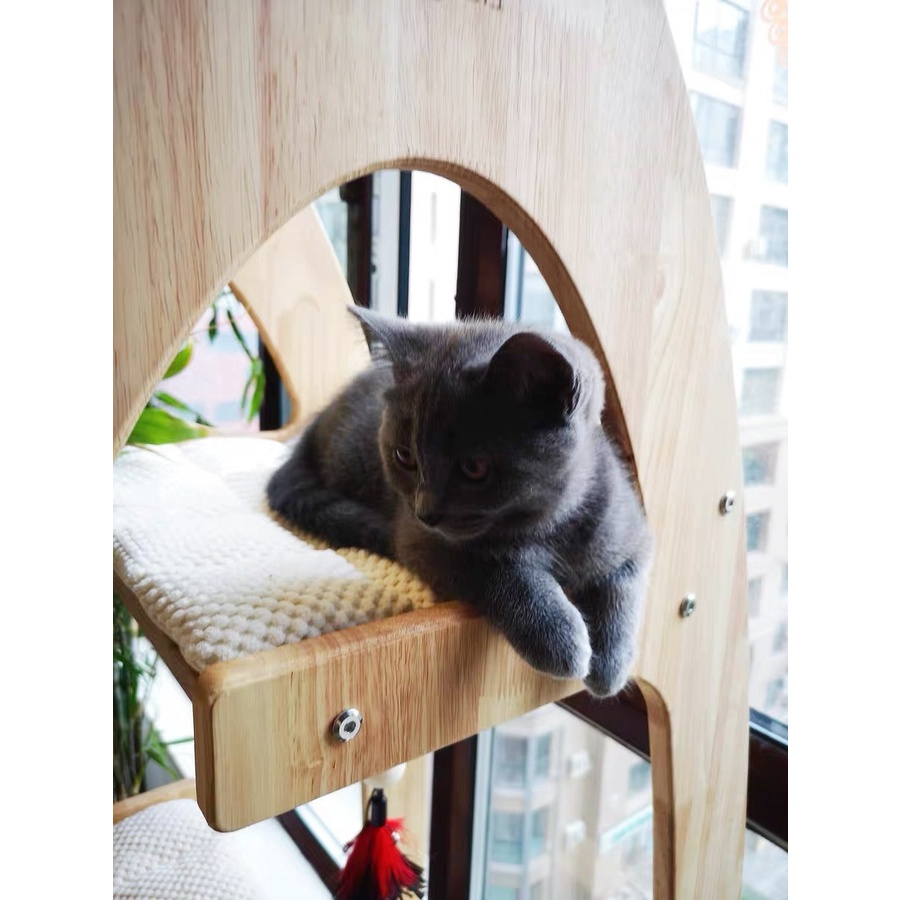 พร้อมส่ง-miaozuo-oak-cat-tree-cat-condo-climbing-frame-คอนโดแมว-ทำจากไม้โอ๊ค-นำเข้าจากยุโรป-สำหรับ-สัตว์-เลี้ยง