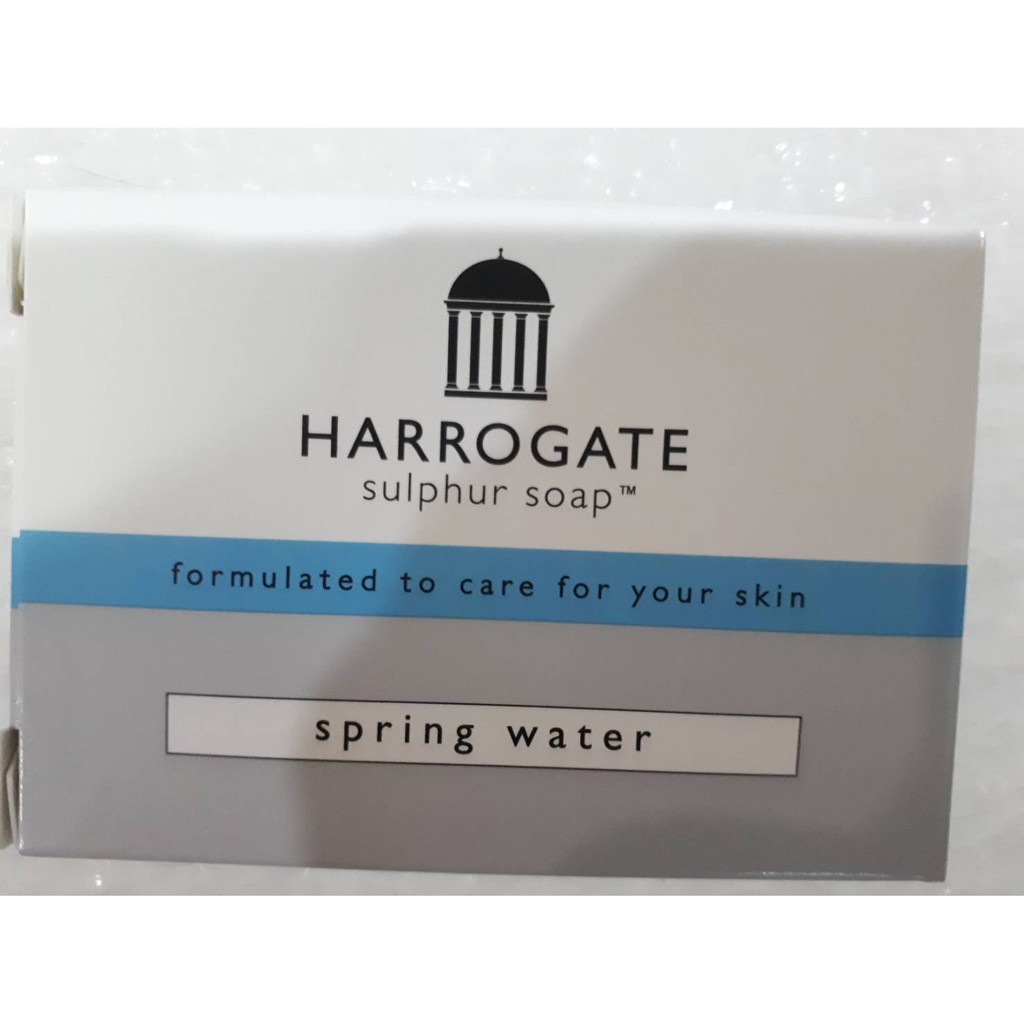 harrogate-sulphur-soap-spring-water-50-กรัม-สบู่ฮาโรเกต-กลิ่นน้ำแร่-สบู่ลดสิว-สำหรับผิวมัน-เป็นสิว-ผิวแพ้ง่าย