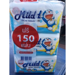 สินค้า กระดาษทิชชู่ Mild 1แพ๊คมี6ห่อใหญ่ใน1แผ่นมี225แผ่นเป็นแผ่นคู่