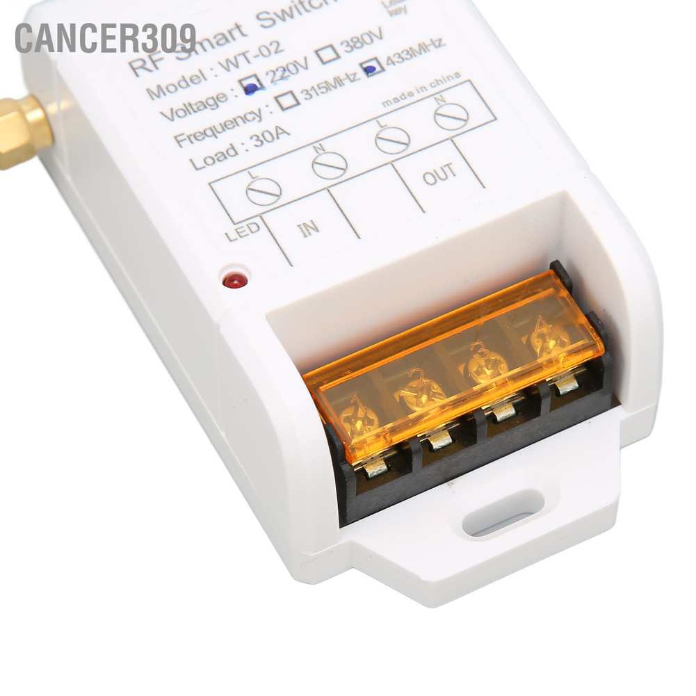 cancer309-สวิตช์รีเลย์รับส่งสัญญาณ-rf-ไร้สาย-433mhz-30a-สําหรับไฟ-led-ประตูโรงรถ-2200v