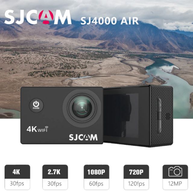 ภาพสินค้าSJCAM SJ4000 Air 4K Action Camera Wifi Air สีดำ กล้องกันน้ำ 30 เมตร กล้องติดหมวกกันน๊อค ประกัน 1ปี กล้องแอคชั่น Web Cam จากร้าน sjcam_officialstore บน Shopee ภาพที่ 6