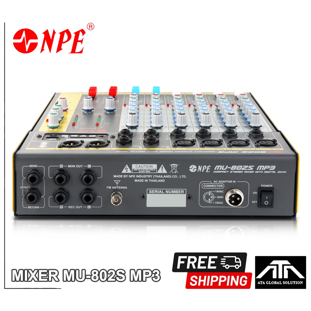 มิกเซอร์-npe-mixer-mu-802s-mp3-มีบลูธูท-usb-4-mic-line-inputs-2-stereo