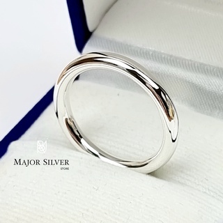 สินค้า 🎁 แหวนหลอด 3 มิล / แหวนเงินแท้ 92.5% น้ำหนักเบา แหวนแฟชั่น สไตล์มินิมอล แหวนเงินแท้ 100 Major silver  :  E-V-Pi 3