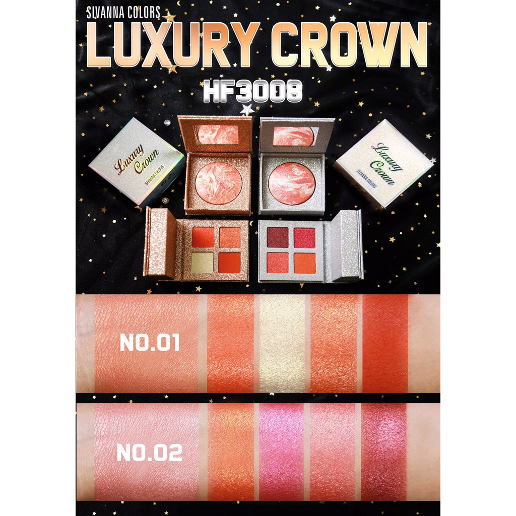 ภาพสินค้าSivanna Colors Luxury Crown 10+5g HF3008 สิวันนา 2in1 บลัชออนเนื้อเค้กชิมเมอร์ + อายแชโดว์เนื้อครีม จากร้าน luxorbangkok บน Shopee ภาพที่ 2