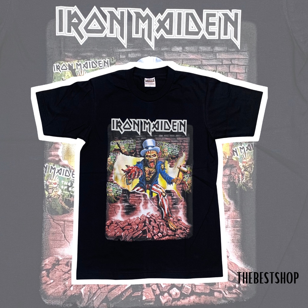 เสื้อวง-iron-maiden-เสื้อวงไอร่อน-ลายวงวินเทจ-ลายใหม่-ขายดี-สกรีนสวย