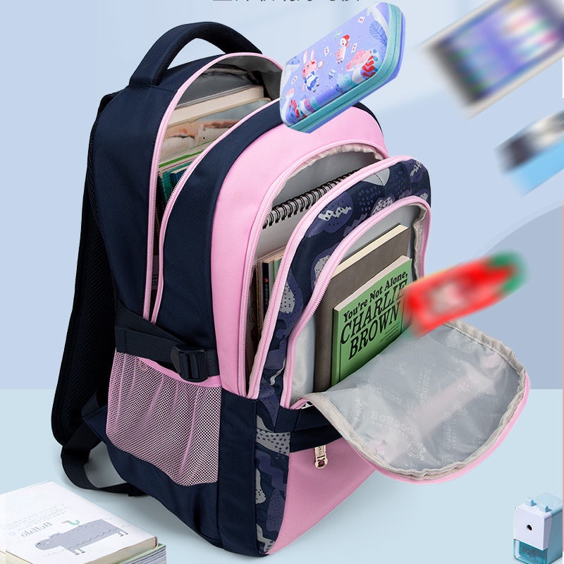 กระเป๋าเป้สะพายหลังแบ็คแพ็คความจุนักเรียนระดับประถมศึกษาลดแสงทำให้กระเป๋า