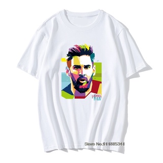 【Hot】เสื้อยืดผ้าฝ้ายแขนสั้นฮิปสเตอร์ฮิปสเตอร์ย้อนยุคบาร์เซโลนา Messi 10