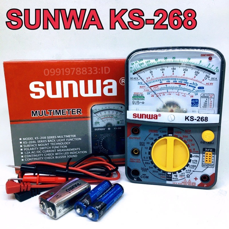 sunwa-ks-268-multimeter-มัลติมิเตอร์เข็ม-มิเตอร์วัดไฟแบบอนาล็อก