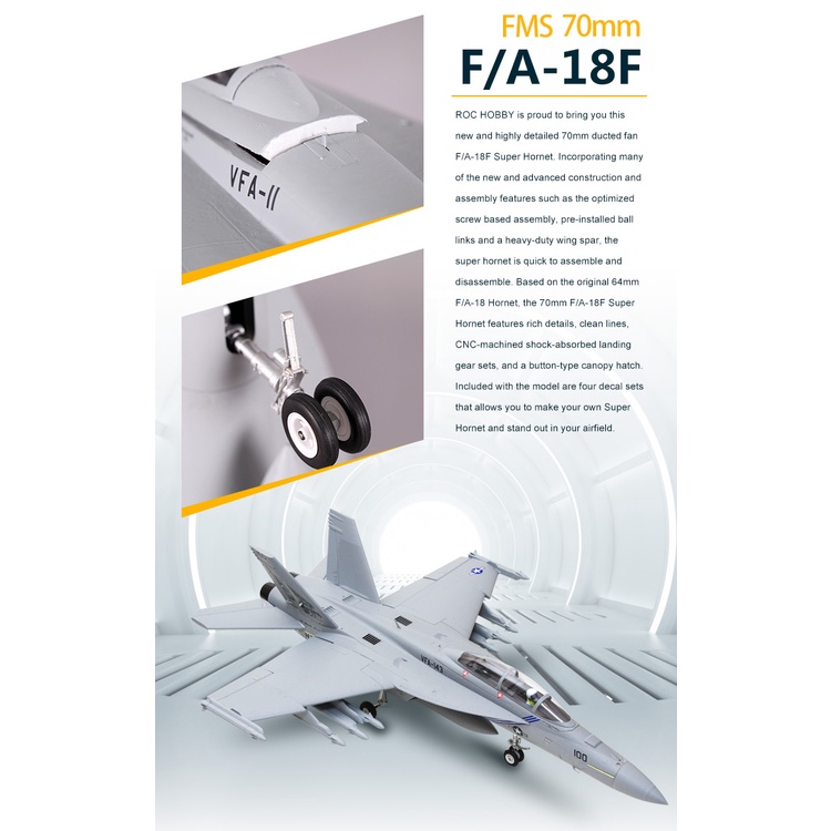 เครื่องบินโฟม-ตัวลำ-ชุดไฟ-jet-f-a-18f-super-hornet-ดักแฟน-70mm-pnp-rochobby-ไม่รวมวิทยุ-รีซีฟ-แบต-เครื่องบินบังคับ-rc