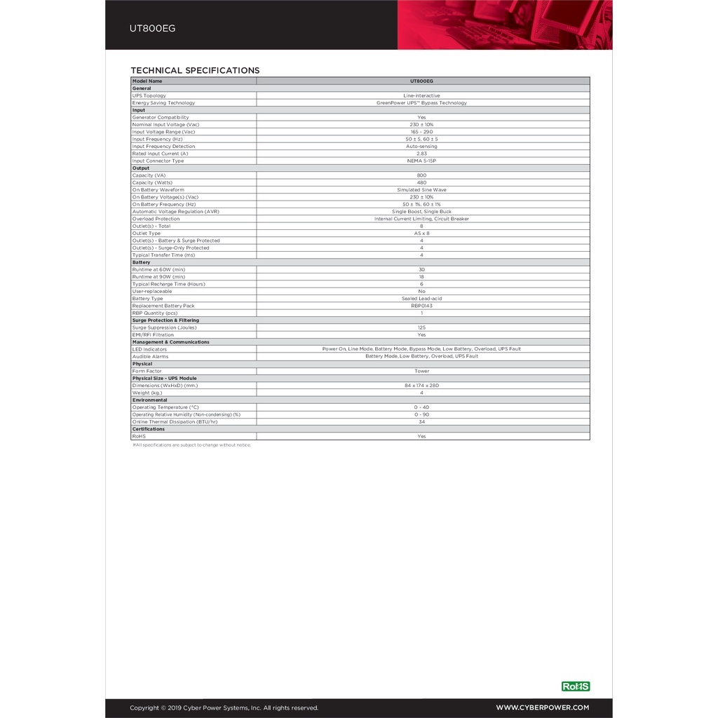 cyberpower-ups-เครื่องสำรองไฟ-อุปกรณ์สำรองจ่ายไฟ-ut-series-รุ่น-ut800eg-800va-480w-รับประกันศูนย์-2-ปี