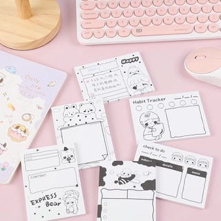 S54 | White Black Note Pad Planer กระดาษโน้ตน่ารัก แพลนเนอร์ สามารถฉีกได้