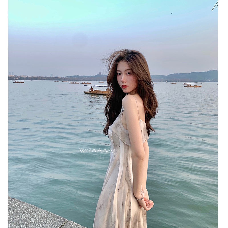 ชุดเดรสกระโปรงยาว-ระดับไฮเอนด์-เหมาะกับฤดูร้อน-สําหรับสตรี-ชุดกระโปรงหน้าร้อนพิมพ์ลายดอกไม้