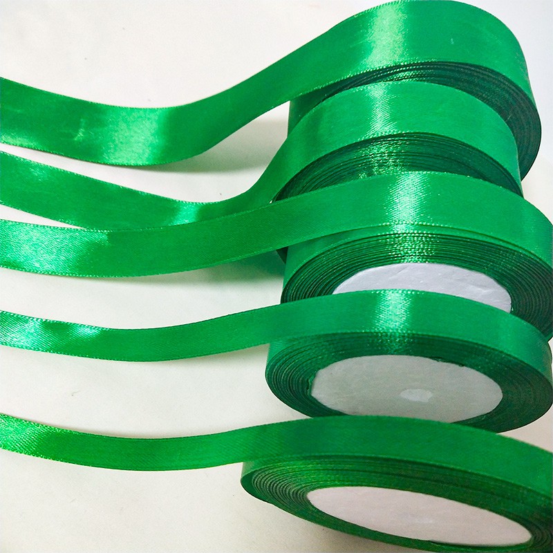 ม้วนริบบิ้น-สีเขียว-สําหรับตกแต่งเสื้อผ้า-บรรจุภัณฑ์-25-หลา-ต่อม้วน