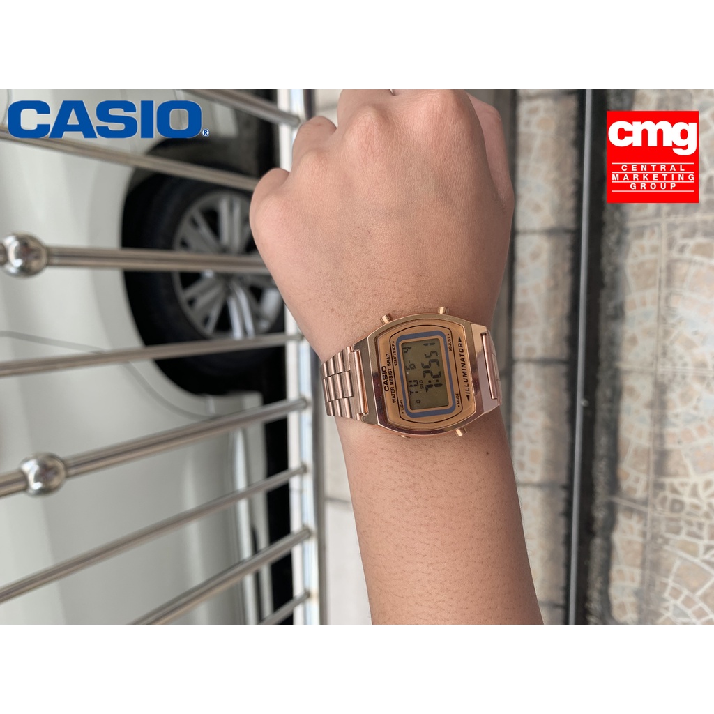 ของแท้100-นาฬิกา-casio-นาฬิกาสุภาพสตรี-รุ่น-b640wc-สีทอง-รับประกัน-1-ปี