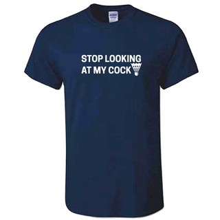 เสื้อยืด พิมพ์ลาย Stop Looking At My Cock Badminton Shuttlecock สําหรับผู้ชาย