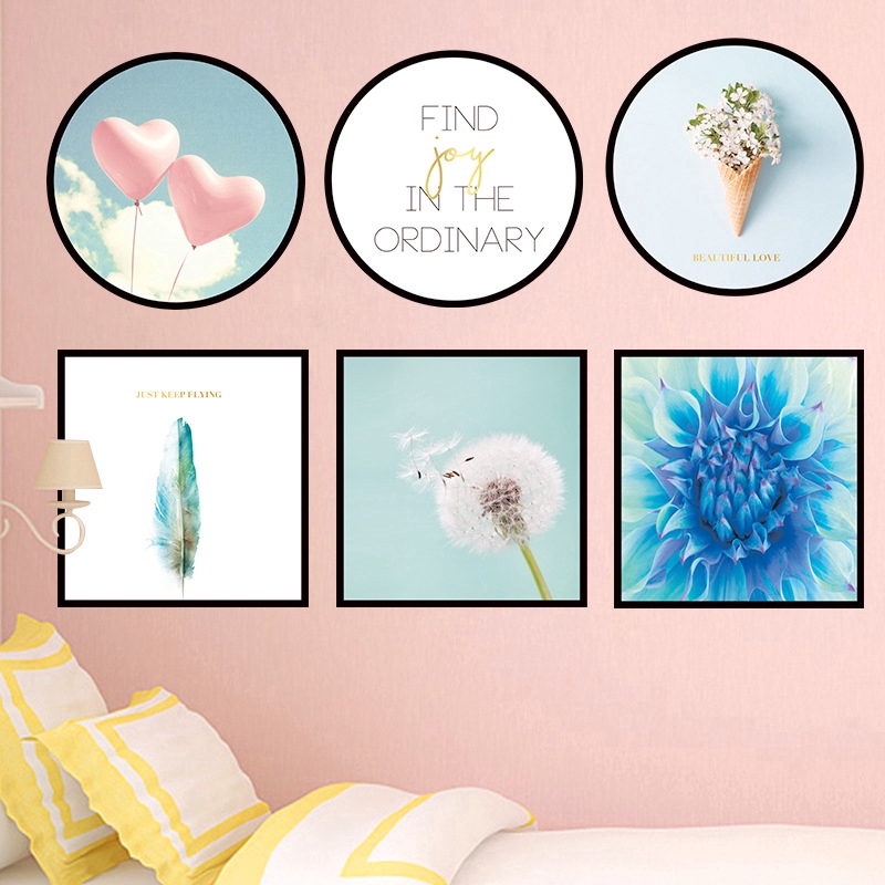 zooyoo-สติ๊กเกอร์ติดผนัง-literary-balloon-pink-wall-mural-decorative-stickers