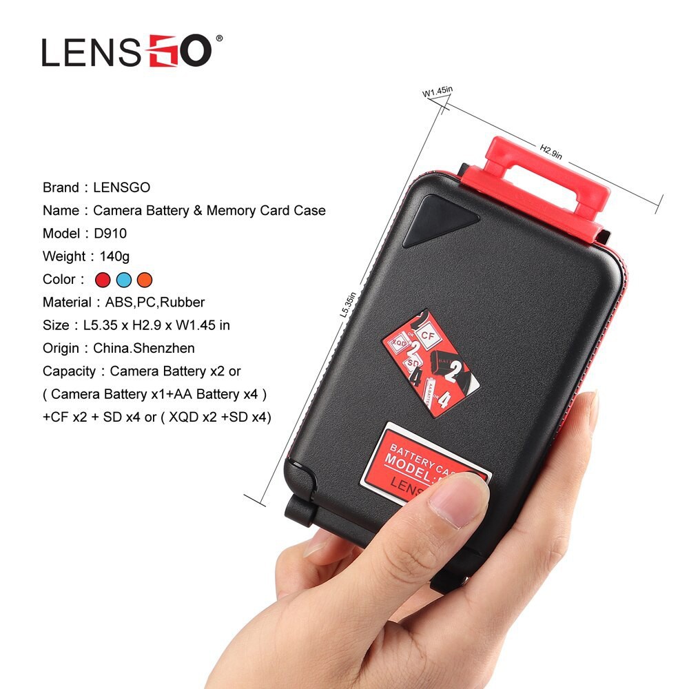 lensgo-d910-mini-battery-6sd-case-red-กล่องใส่การ์ด