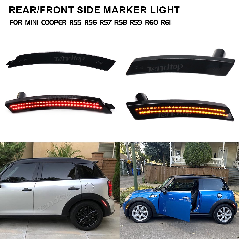 LED Side Marker Light Rear Front Bumper Light Amber Red Side Corner ...