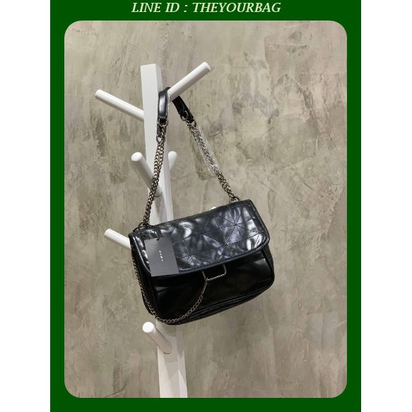 กระเป๋าZARA ROCKER SOFT CROSSBODY BAG แท้100 กระเป๋าสะพายข้างสีดำเงา