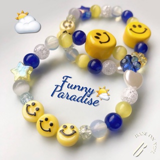 ภาพขนาดย่อของสินค้าหินนำโชค Lucky stone bracelet : FUNNY PARADISE (กำไลข้อมือหินนำโชค) - BASE ON YOU