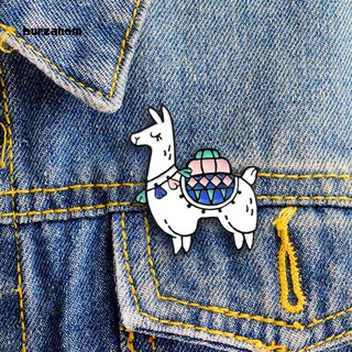 Bur-Unisex Cartoon Alpaca Enamel Brooch Pin Denim Jacket Collar Badge Jewelry Decor