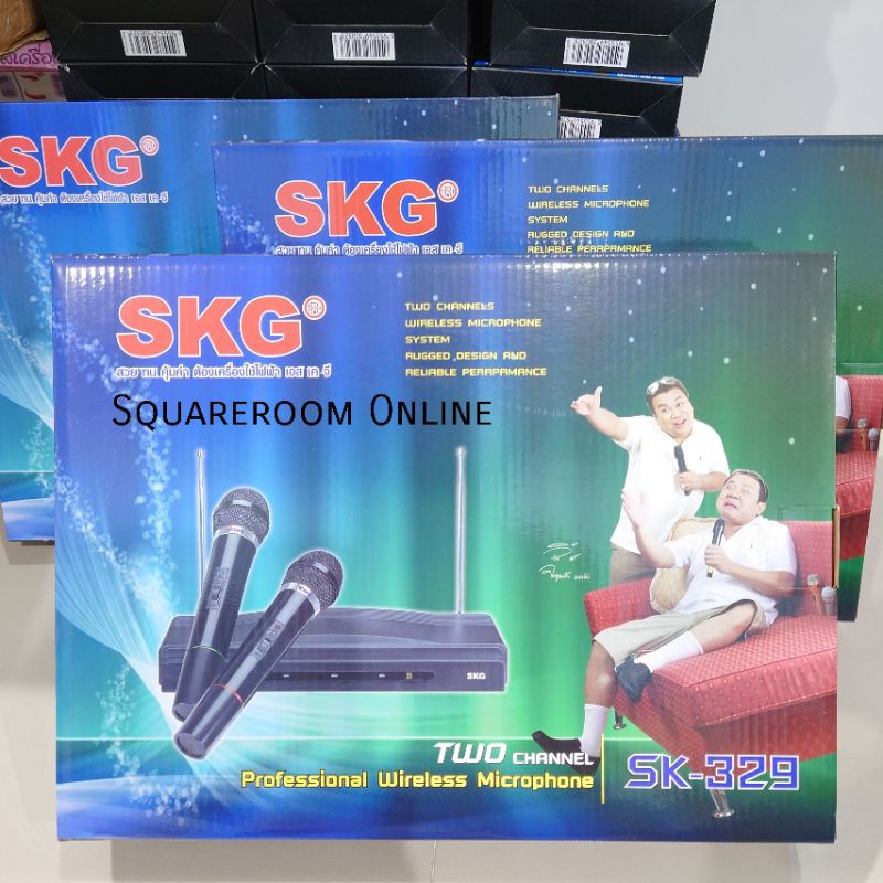 ภาพหน้าปกสินค้าSKG ไมโครโฟนไร้สาย ไมค์ลอยคู่ พร้อมเครื่องรับสัญญาณ รุ่น SK-329 /SK-328/SK-803 จากร้าน squareroom_online บน Shopee