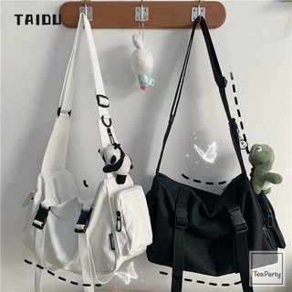 TAIDU กระเป๋าสะพาย กระเป๋าผ้าแคนวาสญี่ปุ่น แสงสว่าง เครื่องมือช่าง กระเป๋าสะพายข้าง เรียบง่าย กระเป๋าเป้นักเรียน แนวโน้ม