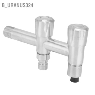 B_uranus324 G1/2 Stainless Steel Faucet 1 Inlet 2 Outlet Washing Machine Water Tap for Home Bathroom Balcony