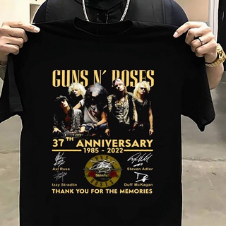 [S-5XL] เสื้อยืดคอกลม ผ้าฝ้าย พิมพ์ลาย Guns N Roses ครบรอบ 37 ปี 1985-2022 สําหรับความทรงจํา