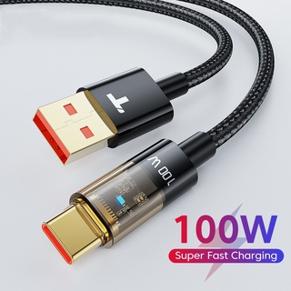 สายชาร์จ USB Type C 100W สําหรับ Samsung S10 S20 6A Huawei P40 P30 Mi 12 Pro