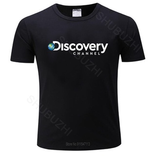 [S-5XL] GILDAN 【สไตล์คลาสสิก】เสื้อยืด ผ้าฝ้าย 100% พิมพ์ลายโลโก้ Discovery Channel สีดํา แฟชั่นฤดูร้อน สําหรับผู้ชาย