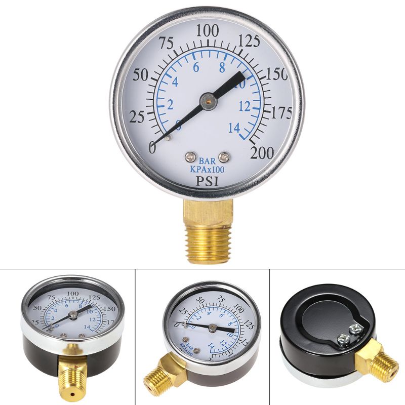 aoto-0-14-bar-air-oil-water-pressure-gauge-1-4-npt-0-200psi-manometer-0-14-bar-side-mount