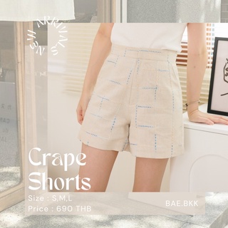 BAE.BKK - Crape Shorts กางเกงขาสั้น ผ้าลินินลายปัก limited หมดแล้วหมดเลยนะคะ
