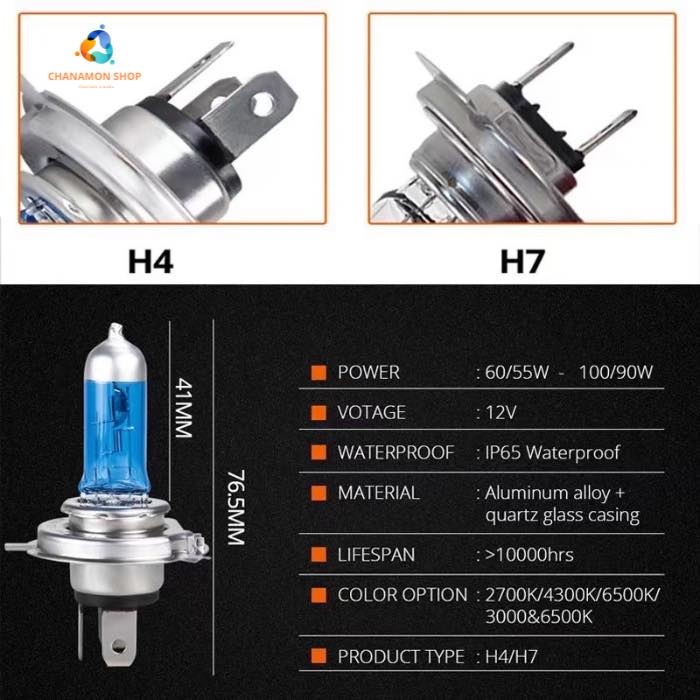 ร้านค้าคนไทย-1-ชิ้น-หลอดไฟฮาโลเจน-12v-55w-100w-6500k-สําหรับรถยนต์ใช้-2ชิ้น-ส่งด่วน