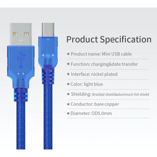ภาพขนาดย่อของภาพหน้าปกสินค้าพร้อมส่ง-30 cm.-5 m. USB 2.0 Mini USB to USB Cable Fast charger Data Cord for MP3 MP4 Player Camera Car DVR GPS จากร้าน allnewtrend บน Shopee