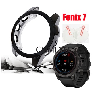 Garmin Fenix 7 เคส TPU นิ่ม กันชน เคสป้องกัน กระจกนิรภัย ป้องกันหน้าจอ ฟิล์ม