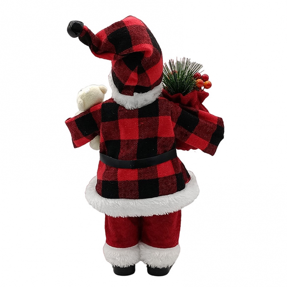 ภาพสินค้าตุ๊กตาซานตาคลอส แฮนด์เมด พร้อมถุงของขวัญ สําหรับตกแต่งบ้าน ออฟฟิศ (สีดํา สีแดง ลายสก๊อต) จากร้าน minzhizhenjr.th บน Shopee ภาพที่ 6