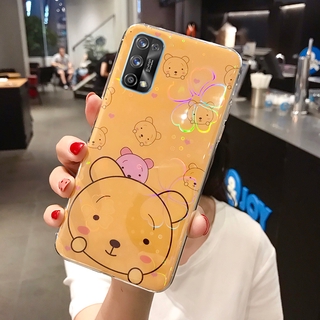 เคสโทรศัพท์มือถือซิลิโคน ลายการ์ตูนหมีน่ารัก ดอกเชอร์รี่ หลากสี สำหรับ Realme 7 Pro 2020 Realme 7Pro