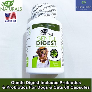 สินค้า Gentle Digest, Includes Prebiotics & Probiotics For Dogs & Cats 60 Capsules พรีไบโอติก โปรไบโอติค สำหรับสุนัข และแมว