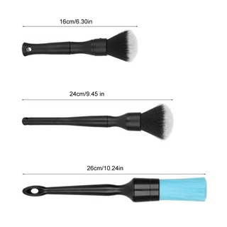 3pcs/set Soft Durable Portable Dashboard Ergonomic Long Handle Cleaning Tools Seats Stain Removal Car Detailing Brush