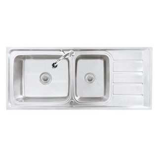 Embedded sink SINK BUILT 2BOWL1DRAIN TECNOSTAR 21116 S STAINLESS Sink device Kitchen equipment อ่างล้างจานฝัง ซิงค์ฝัง 2