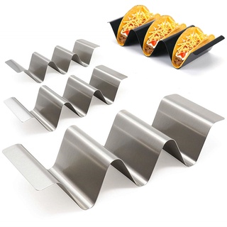 【AG】Stainless Steel Taco Holder Rack Stand Wave Shape Tray Kitchen Cooking Tool