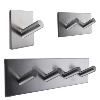 ❤CB❤Self Adhesive Stainless Steel Hook Key Coat Hat Towel Hanger Wall Mount Kitchen
