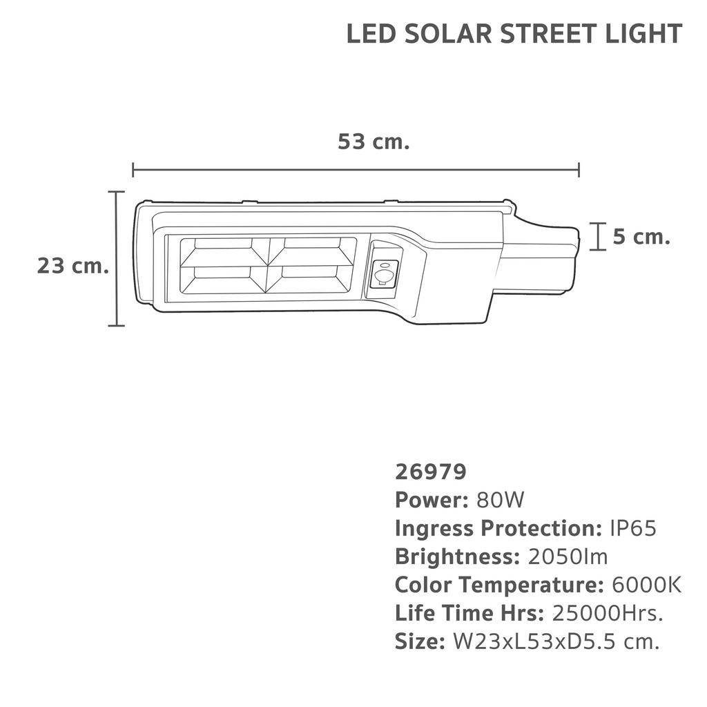 LUMAX โคมไฟถนนโซล่าร์เซลล์ LED 123/186 80W แสงขาว (DL) แบบแผงใน (มอก. ...