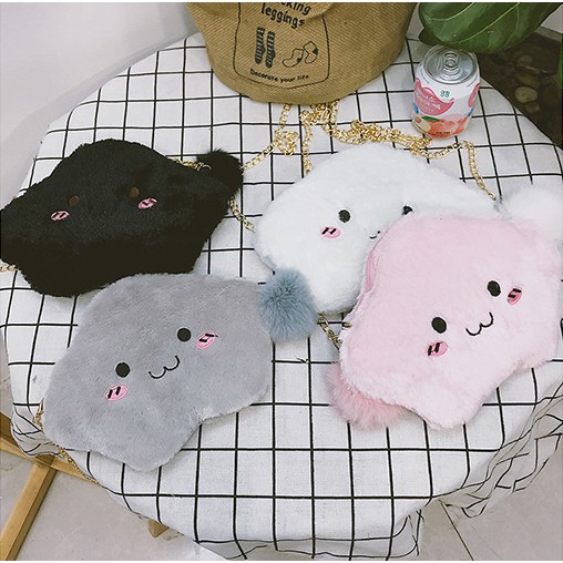 กระเป๋าสะพายข้าง-cloud-ขนนุ่ม-พร้อมส่ง
