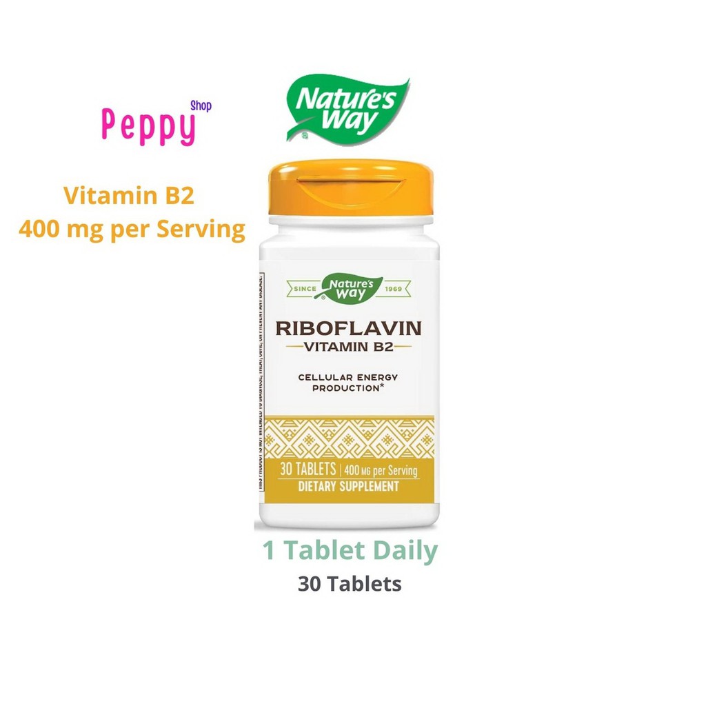 Nature's Way Vitamin B2 (400 mg) 30 Tablets วิตามินบี 2 (400 มิลลิกรัม